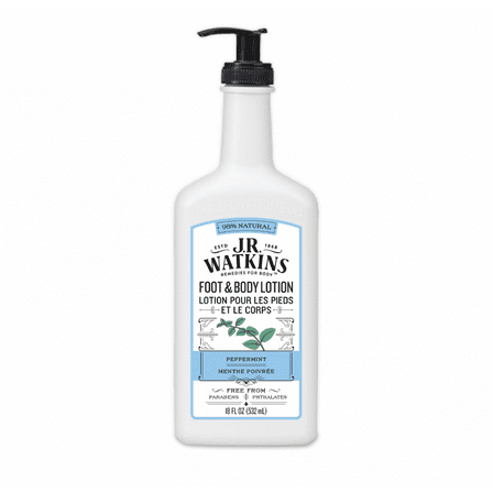 J.R. Watkins Natural Daily Moisturizing Hand and Body Lotion, Peppermint, 18 oz