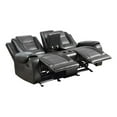 thumbnail image 2 of Lexicon Briscoe Faux Leather Double Glider Reclining Loveseat in Gray, 2 of 9
