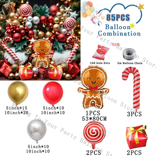 Christmas Balloons Garland Arch Kit Red Gift Box Candy Balloons Santa Elk Foil Balloon New Year Christmas Party Decoration 2025