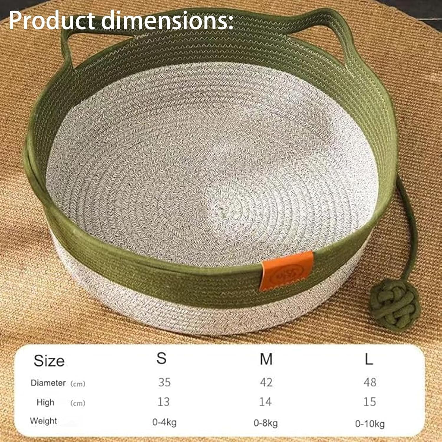 Instinct Basket, Stimuli Cat Bed with Toy Tail, Cats Ear Design, Breathable All Season Universal, Scratch-Resistant