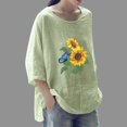 thumbnail image 2 of Camiseta holgada de manga 3/4 con cuello redondo y estampado informal para mujer Fridja  fjkfkj3213, 2 of 5