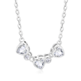 thumbnail image 2 of My Daily Styles Elegant 925 Sterling Silver Necklace with 3 CZ Hearts Attached - Bezel Set, 18" Chain (Silver), 2 of 7