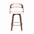 thumbnail image 2 of Tabouret de Bar Pivotant à Dossier Courbé Style Mid-Century, Crème, 2 of 5