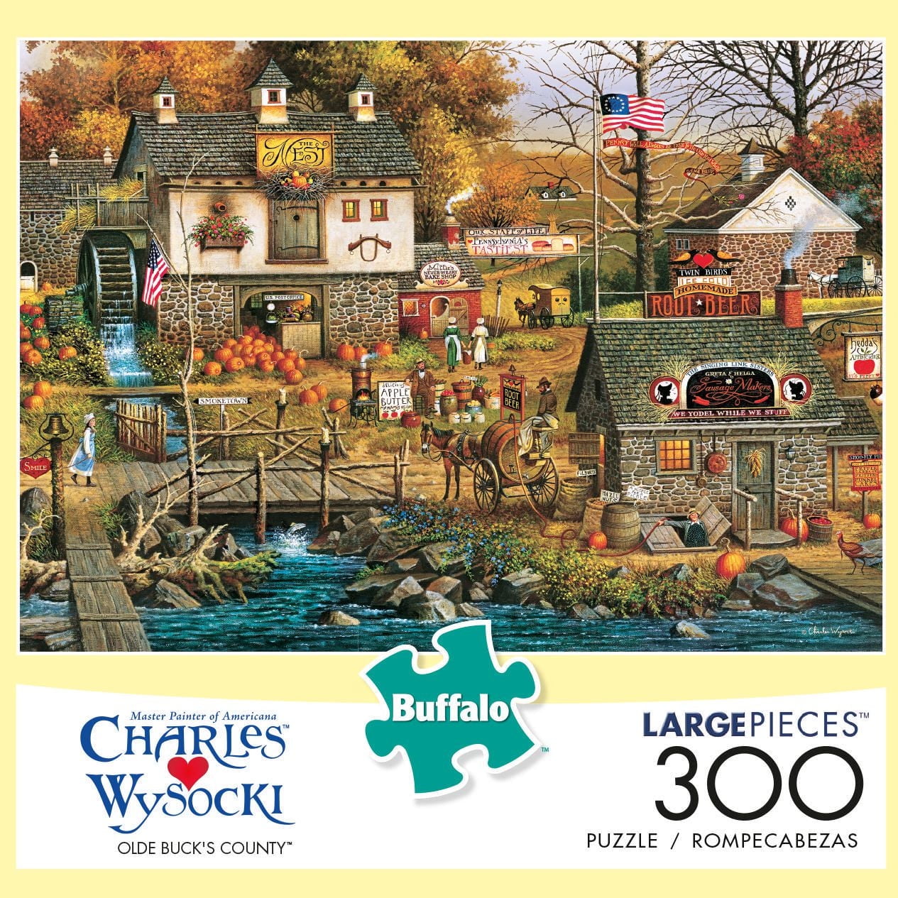 Casse-tête 300 Piece - Charles Wysocki - Olde Bucks County - Jigsaw de Buffalo Games