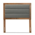 thumbnail image 2 of Baxton Studio Dexter Modern and Contemporary Dark Grey Fabric  and Walnut Brown Finished  Twin Size Headboard,Wholesale, 2 of 7