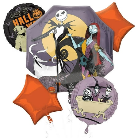 Nightmare Before Christmas Anagram Balloon Bouquet Kit (5 piece) - Party Supplies Decorations