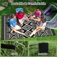 thumbnail image 2 of VUNATE Outdoor Rug Carpet 6'x9' Waterproof Reversible Patio Rug Portable Boho Indoor Outdoor Rug Plastic Straw Rug for Beach RV Camping Garden Picnic Deck Backyard Modern Porch Decor Black and White, 2 of 7