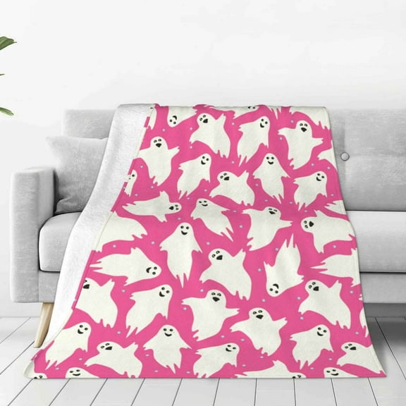 Btomtd 30"x40" Flannel Halloween Party Blanket Themed Throw Blanket for Sofa Bed Decor Cozy Blanket Fall Blanket, C