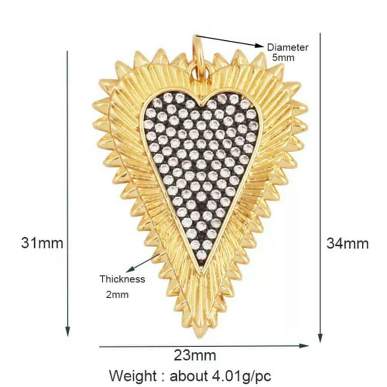 RSAMD Red Big Heart Charm Love Zircon Pendant For Necklace