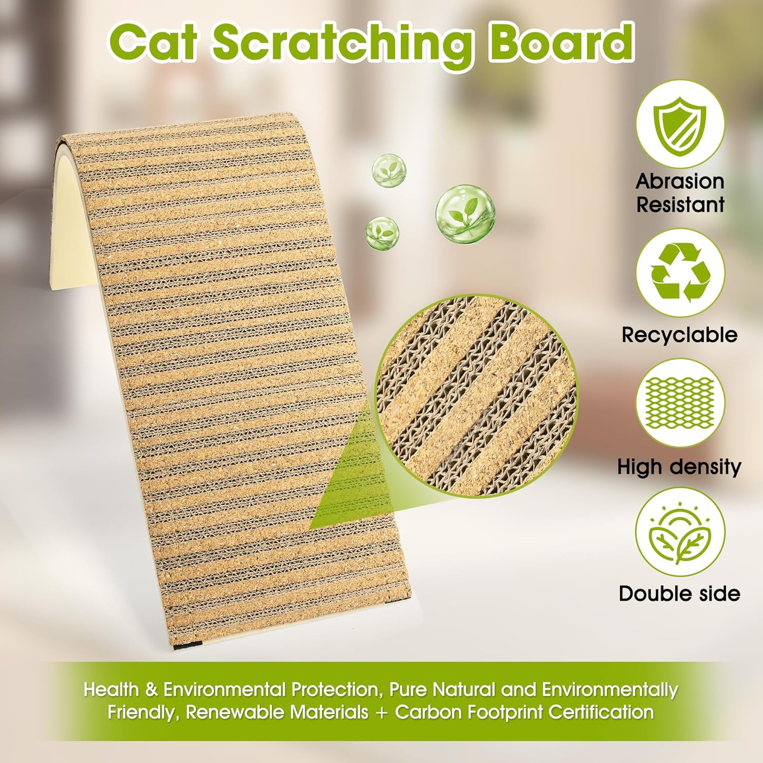 2-Pack  Scratching Post with Cork Pad - Stable Floor Mount for All Breeds
