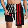 thumbnail image 2 of Miqool Mens American Flag Swim Trunks with Compression Liner 7" Quick Dry Board Shorts Hawaiian Beach Shorts Swimwear Bathing Suits, 2 of 6