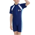 thumbnail image 6 of Fesfesfes Boys and Girls Swim Sets Short Sleeve Rash Guard Swimwear Summer Quicking Dry Swimsuit 3-16Years Bathing Suit Casual Bathing Suit, 6 of 7