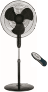 Optimus 16" Oscillating Stand Fan with Remote Control, 2 pack