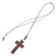 thumbnail image 3 of Collar con colgante de cruz de madera y cadena de cuerda ajustable para hombre y mujer, ideal para diferentes atuendos y ocasiones., 3 of 7