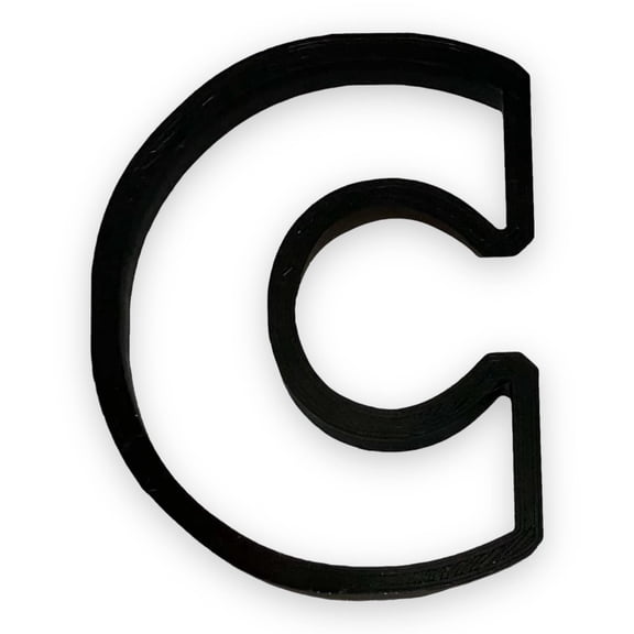 C Capital Block Letter Cookie Cutter with Easy Push Design (4 inch)