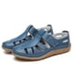 thumbnail image 1 of Sandalias de cuero vintage hechas a mano, zapatos cómodos de fondo suave para mamá, zapatos casuales de cuero de vaca para mujer, 1 of 6