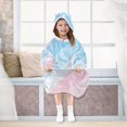 thumbnail image 7 of FORMRS Wearable Blanket Hoodie with Sleeves for Kids Cozy Flannel Sweatshirt, Blue Gradient, 7 of 7