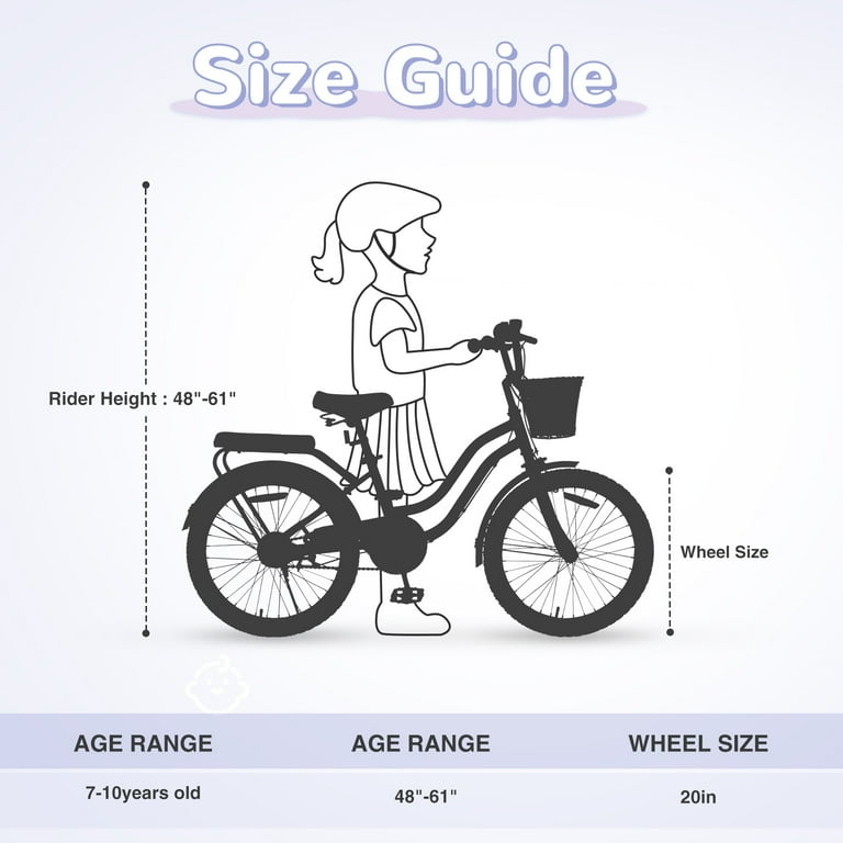 Girls Bike Size Chart 10 Inch Bike Age 16 Inch Children's