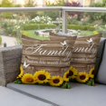 thumbnail image 4 of Yellow Sunflowers Pillow Covers 2 Pack Family Brown Wood Striped Countryside Pillowcase Waterproof Outdoor Throw Pillow Cover for Patio Garden Square Cushion 24”x24”, 4 of 9
