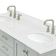 thumbnail image 5 of ARIEL Cambridge 66 Inch Double Oval Sink Bathroom Vanity With Carrara White Quartz Countertop 1.5 Edge In Grey, 5 of 7