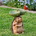 thumbnail image 3 of Estatua de baño de pájaro para jardín al aire libre, comedero para pájaros, erizo Sunnimix estatua de baño de pájaro, 3 of 8