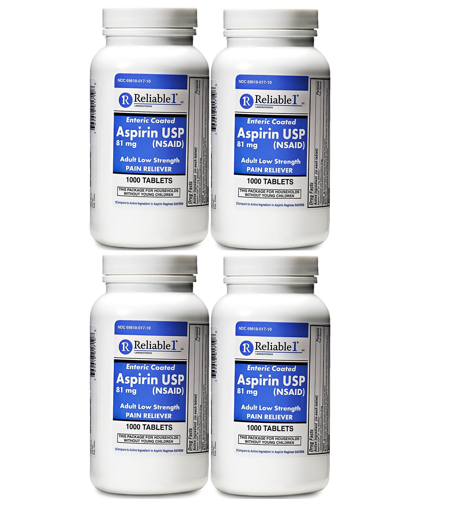 Aspirin 81 mg Generic for Bayer Low Dose Adult Aspirin ...