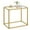 Golden, variant on Modern Rectangular Side Table with Golden Metal Frame and Tempered Glass Top, Easy Assembly Contemporary Nightstand for Bedroom, Living Room, or Office