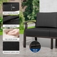 thumbnail image 3 of Gotland 5 Piece Aluminum Patio Furniture Set,Modern Metal Outdoor Patio Furniture w/5.1'' Thick Cushion and Round Coffee Table,Patio Conversation Sets for Porch,Deck,Black, 3 of 8