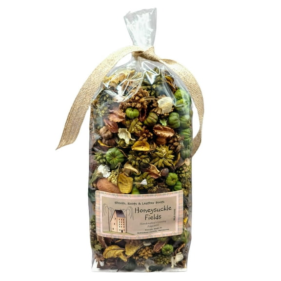 Shoots, Roots & Leather Boots Honeysuckle Fields Potpourri â€“ 5 Cup Bag with 5ml Starter Refresher Oil â€“ Floral Botanical Blend