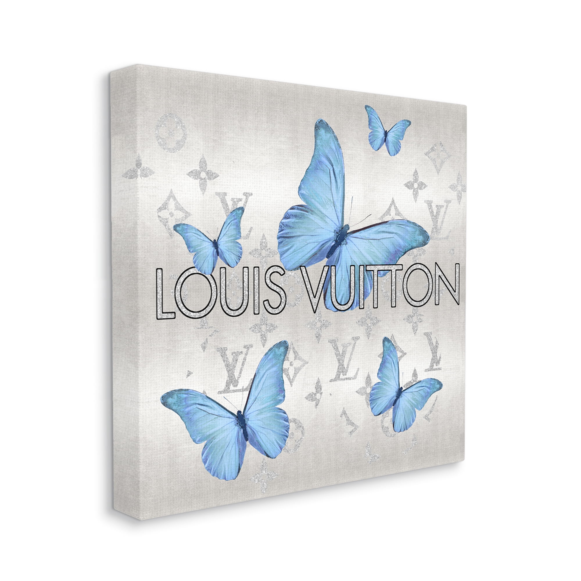 Stupell Industries Blue Glam Butterflies Animals & Insects Painting Gallery Wrapped Canvas Print Wall Art, 36 x 36