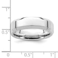 thumbnail image 2 of Solid 925 Sterling Silver 6mm Bevel Edge Size 5.5 Wedding Band Ring Comfort-Fit, 2 of 3