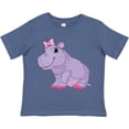 thumbnail image 3 of Inktastic Cute Purple Hippo Girls Toddler T-Shirt, 3 of 5