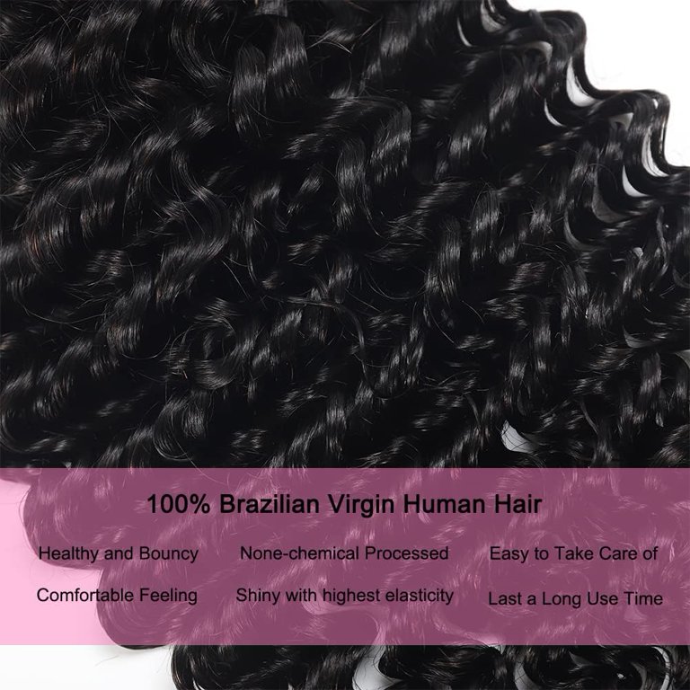 Deep Wave Single Bundles Human Hair Brazilian Virgin Hair Weave One Bundle  Silky Deep Curly 12A Grade Unprocessed Hair Extensions Natural Black 1  Bundle 26 inch 100g/pc 26 Inch Deep Wave Bundles