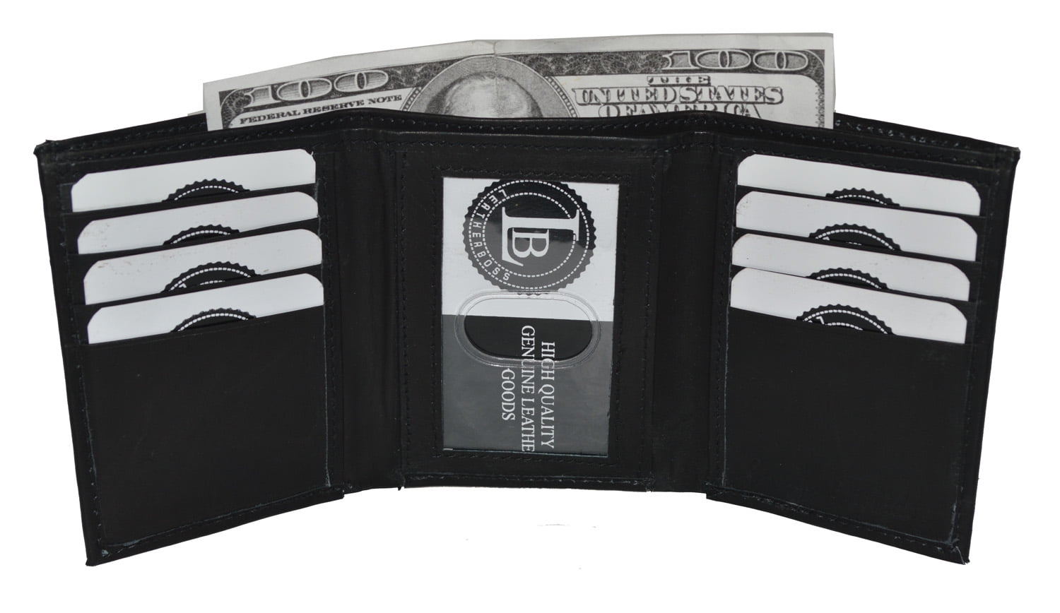 Mens Trifold Wallet Plain and slim by Leatherboss