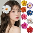 thumbnail image 7 of Hawaiian Flower Hair Clip, Artificial Flower Hairpin, Simulated Fusang Floral Head-dress Accessories for Summer Luau Party, Durable Lightweight Faux Flower Hair Clip for Beach Wedding and Daily Wear, 7 of 7