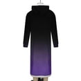 thumbnail image 4 of MOJOGO Men's Pullover Bathrobe Fleece Gradient Hooded Sleepwear Long Sleeve Pullover Night Robe with Pocket Purple 2XL, 4 of 4