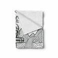 thumbnail image 2 of Anchor Soft Flannel Fleece Throw Blanket, Zentangle Style Ocean and Clouds Hand Drawn Arrangement Marine Theme, Cozy Plush for Indoor and Outdoor Use, 50" x 70", Black and White, by Ambesonne, 2 of 6