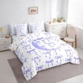 thumbnail image 2 of Manfei Cartoon Purple Bow Letter C Monogrammed Twin Bedding Sets 7-Piece for Girls Teens,Polka Dots Cute Alphabet Bedding Comforter Set for Kids,Super Cozy Room Decor, 2 of 7