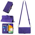 thumbnail image 1 of Mantto for Samsung Galaxy A13 4G 6.6 inch Crossbody Phone Case with Shoulder Strap,Magnetic Closure Folio Kickstand Card Slots Premium PU Leather Full Protection Shockproof Cover,Purple, 1 of 8
