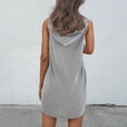 thumbnail image 4 of 2026 Fashion Women Dresses Summer Solid Color Sleeveless Hooded Drawstring Leisure Loose Dress, 4 of 7