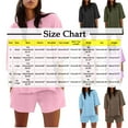 thumbnail image 3 of pstuiky Womens Pajama Set Summer Solid Color Comfortable Pajamas Set Leisure Loose Fit Crew Neck 3/4 Sleeve Sleepwear with Shorts Loungewear Sets Woman Pink XL, 3 of 8