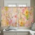 thumbnail image 4 of Spring Floral Semi Sheer Curtains 54 Inch Length 2 Panels Set, Watercolor Elegant Summer Flowers Botanical Sheer Kitchen Curtain Privacy Voile Window Curtain for Living Room Bedroom Rod Pocket Drapes, 4 of 7