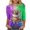 Z22-Multicolor 3/4 shirts, variant on Qetyuw Womens Mardi Gras Tshirt 3/4 Length Sleeve Crew Neck Tops Funny Mask Graphic Tees Plus Size Carnival Party Tee Shirts