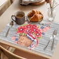 thumbnail image 3 of 4th of July Placemats Set of 2, Red Flower US Flag Non-Slip Place Mats Washable Table Mats for Kitchen Dining Table Decorations Indoor/Outdoor, 3 of 9