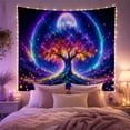 thumbnail image 2 of Cosmic Tree Under Glowing Moon & Portal in Starry Sky, Serene Mystical Celestial Art for Space Lovers, Cosmic Wall Art, Birthday Gift Tapestry Wall Hanging for Bedroom, Living Room and Dorm, 2 of 7