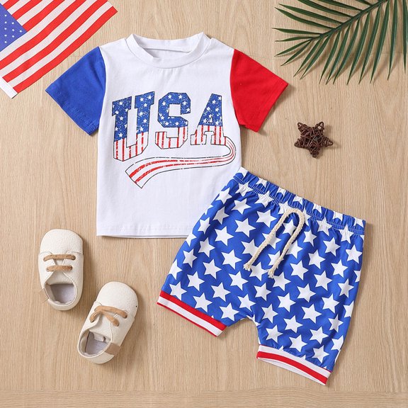 Vedolay Girls Shorts Sets 2 Piece Summer Girl's Casual 2 Piece Outfits Cute Print Trim Cami Tops and Shorts Set,Blue 0-6 Months