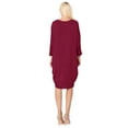 thumbnail image 3 of Women's Casual Solid Loose Fit Long Sleeve Dolman Style Midi Dress, 3 of 4