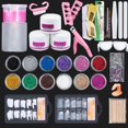 thumbnail image 1 of SURJDE Acrylic Powder Glitter Nail Art Kit False Nail Tips Nail Art Decoration Tools Pro Acrylic Nail Kit Empty Liquid Bottle Manicure Nail Extension Acrylic Tips Cutter Glitter For DIY Art, 1 of 6