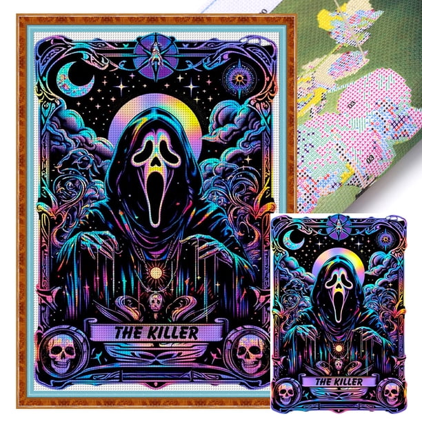 Kit Punto Cruz Halloween Impreso 11 Quilates Con Hilo Algodón Ecológico Y Bordado Arte (11)
