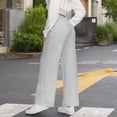thumbnail image 4 of Women Wide Leg Sweatpants High Waisted Baggy Drawstring Sweatpants Straight Leg Solid Casual Cargo Pants with Pocket, 4 of 6